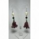 Silver earrings with Turkish tassels, onyx and pearls