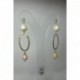 Silver earrings with pearls and peridot