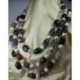 Long necklace with pearls, amethyst, carnelian agate, rock crystal and aquamarine