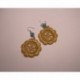 Orecchini in argento con ricamo LineaErre color oro e angelite