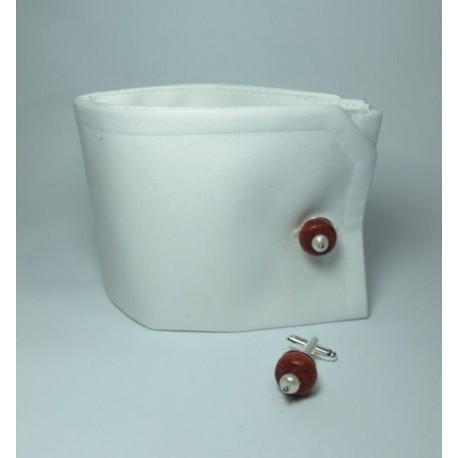 Cufflinks with madrepora (sponge coral) and pearls