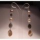 Silver earrings with pearls, mother of pearl, garnet and labradorite
