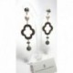 Earrings with pearls, mother of pearl, hematite and astrophyllite