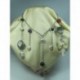 Aluminium necklace with pearls and semi-precious stones