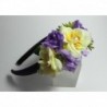 Cerchietto in tessuto viola con fiori e perle