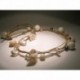 Multi-strand hemp necklace with pearls, shells and madrepora