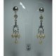 Orecchini chandelier con perle e cristalli Swarovski