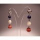 Earrings with pearls, madrepora and lapis lazuli