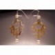Orecchini in argento con corno, perle e peridoto