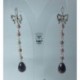 Orecchini in argento con ametista e rhodonite