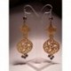 Silver earrings with pearls and golden LineaErre embroidery