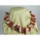 Necklace with madrepora (sponge coral), pearls and chalcedony