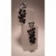 Silver earrings as "bunch" of pearls and aquamarine
