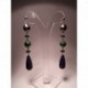 Orecchini in argento con perle, rubizoisite, lapislazzuli ed ematite