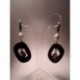 Silver earrings with pearls, ebony, amethyst and aquamarine