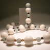 Collana lunga con madrepora, agata e acquamarina