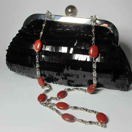 Pochette con paillettes e diaspro