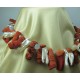 Necklace with madrepora (sponge coral), pearls and chalcedony