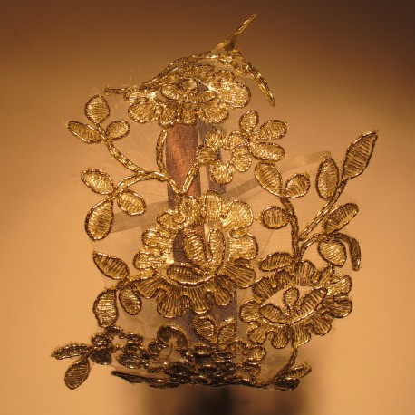 Cerchietto per capelli con ricamo dorato