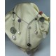 Aluminium necklace with pearls and semi-precious stones