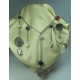 Aluminium necklace with pearls and semi-precious stones