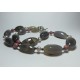 Necklace with agate, hematite, pearls and rhodonite