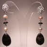 Earrings with pearls, astrophyllite and hematite