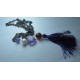 Long necklace with pearl, amethyst, agate, ametrine and tassel