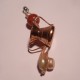Pendant with copper basin, white pearl and madrepora