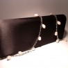 Satin clutch with white pearls