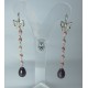 Orecchini in argento con ametista e rhodonite