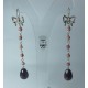 Orecchini in argento con ametista e rhodonite