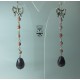 Orecchini in argento con ametista e rhodonite