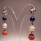 Earrings with pearls, madrepora and lapis lazuli